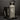 Light Gray Stainless Steel Water Bottle showing carrying sleeve and black handle.