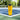 Yellow 26 oz Stainless Steel Shaker Bottle on a tennis court during summer.