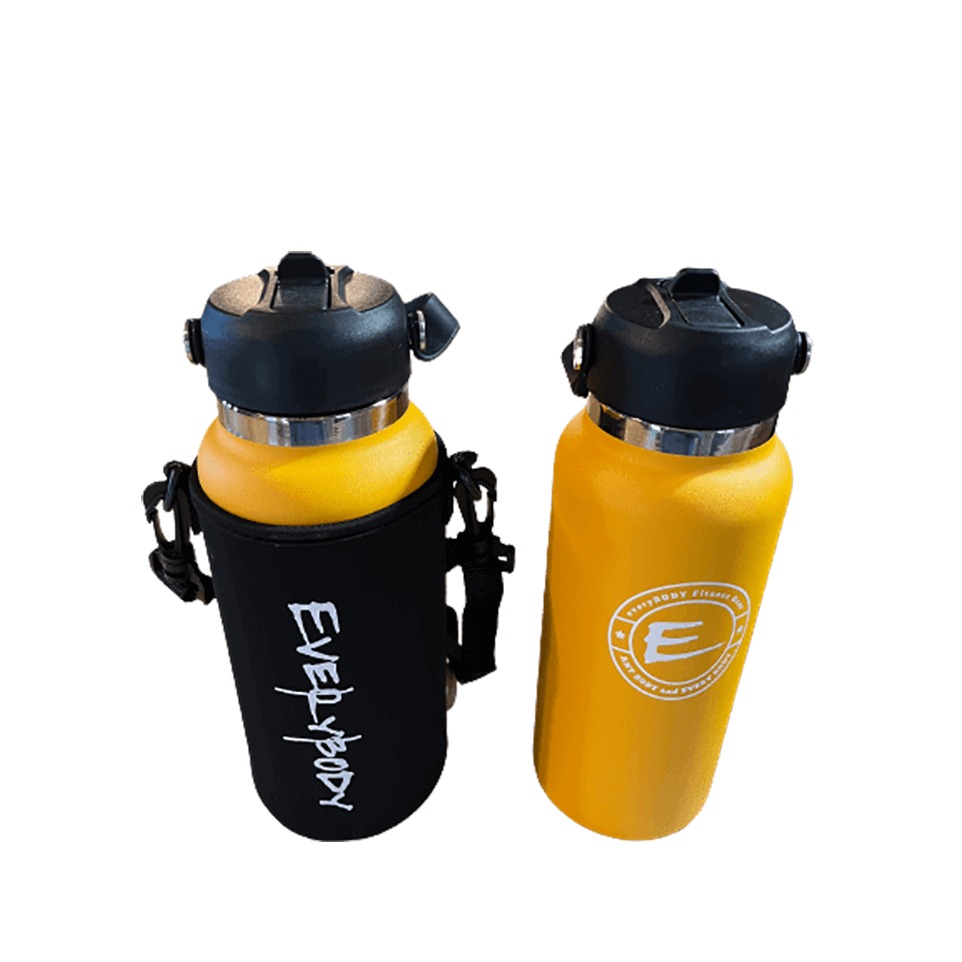 gym water jug stainless steel yellow