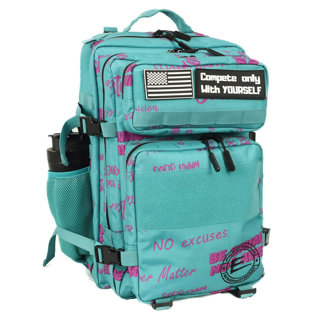 Teal Motivational 45L Backpack with Cup Holders