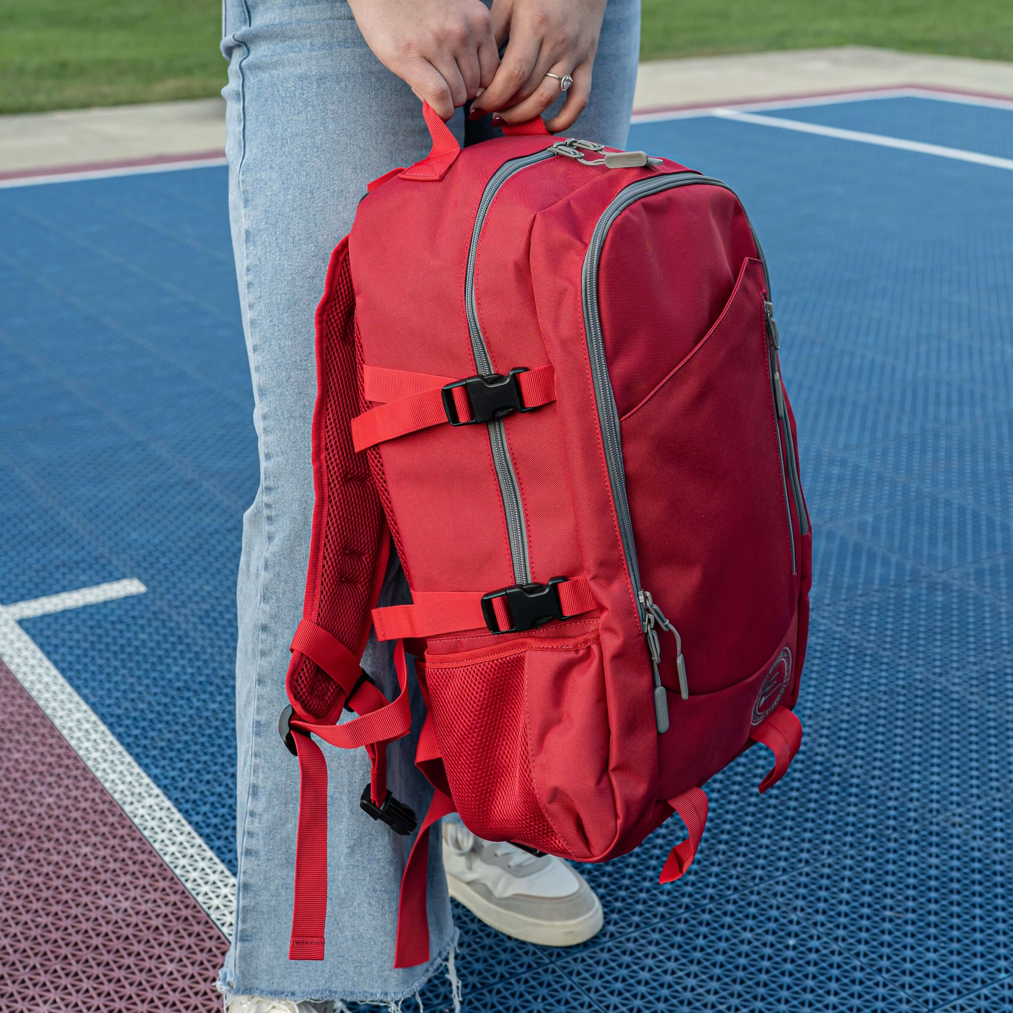 argus sport backpack laptop carrying backpack 15.6-inch red 30L Red Backpack with Cup Holders | Sports | School