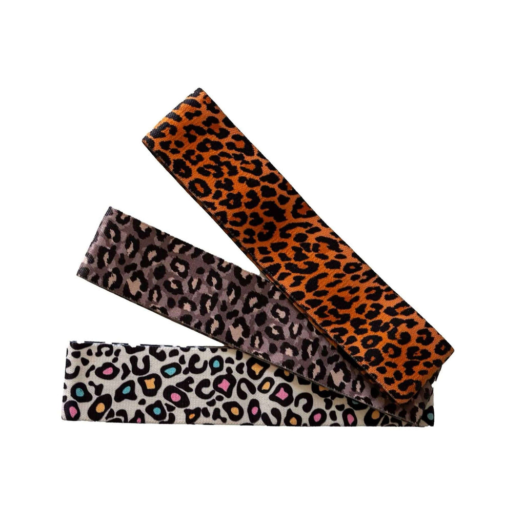 cheetah fabric glute resistance bands set