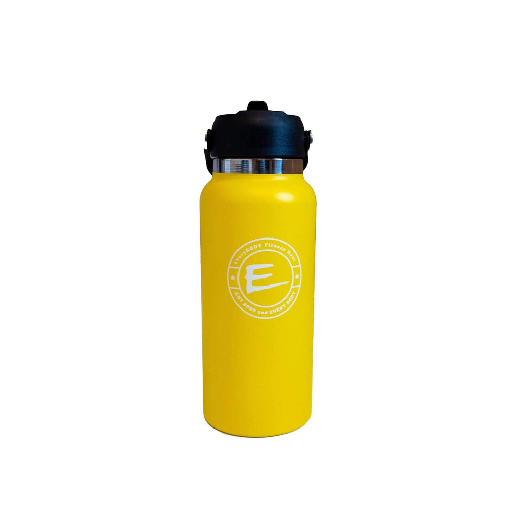 yellow stainless steel water bottle 32fl oz