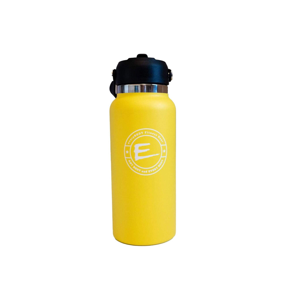 light yellow stainless steel water bottle 32fl oz