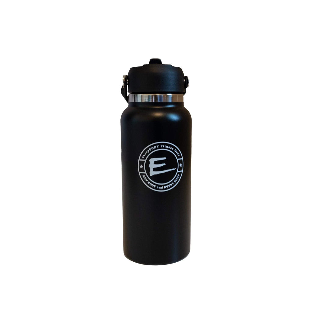 black stainless steel water bottle 32fl oz