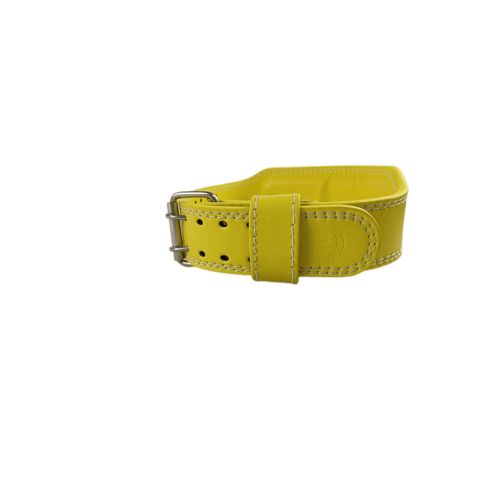 Yellow Leather Powerlifting Belt