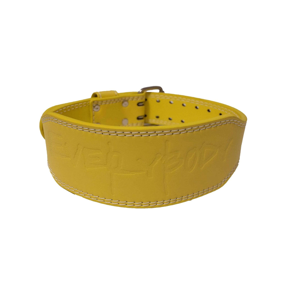 yellow lifting belt leather