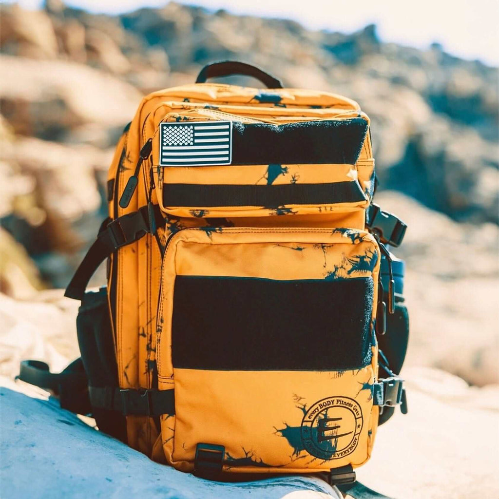 yellow tie dye backpack 45L