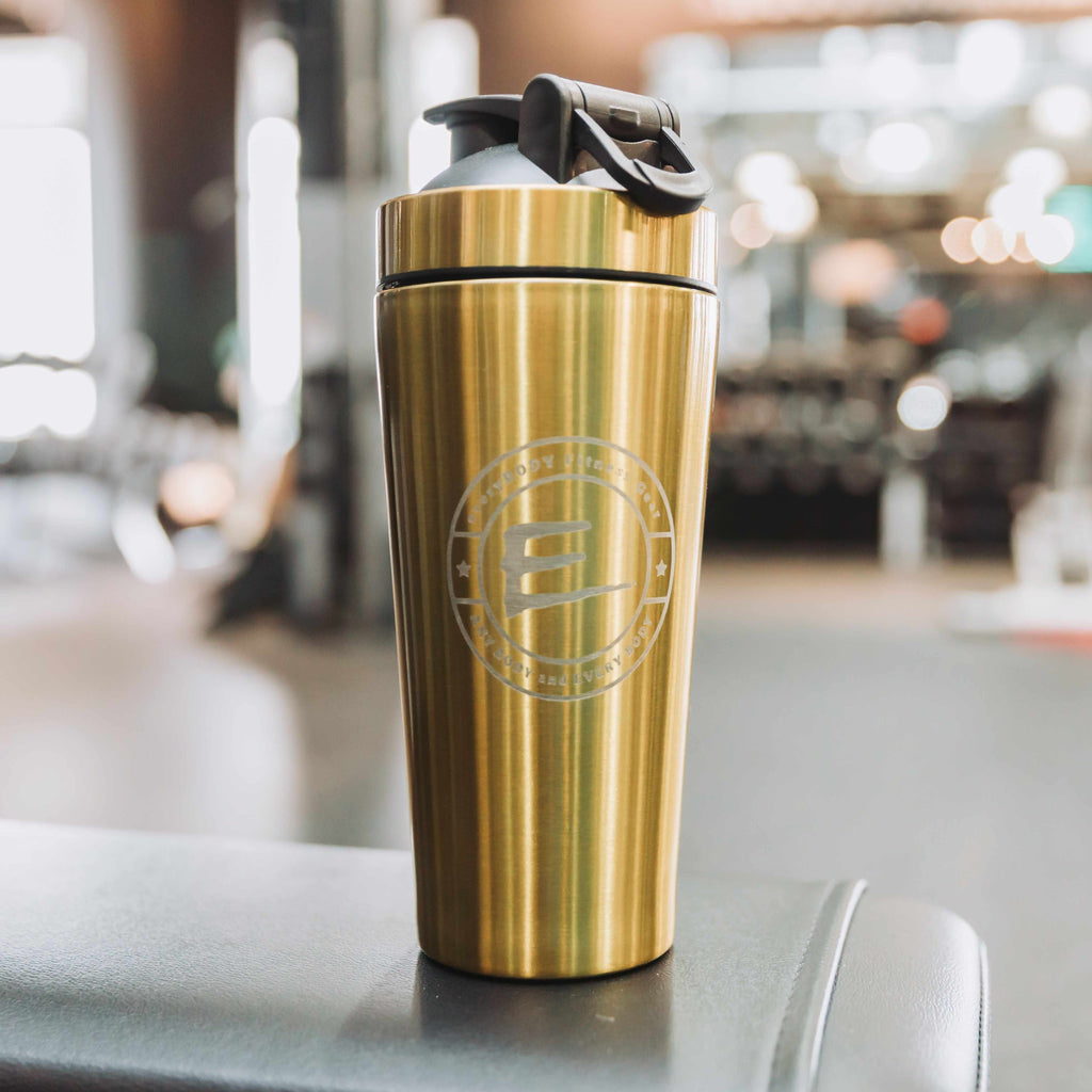 26fl oz double wall stainless steel gold shaker cup