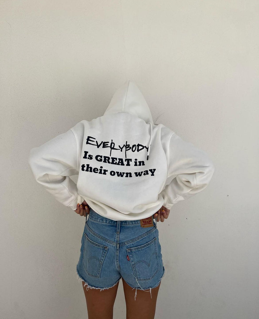 White Cotton Hoodie