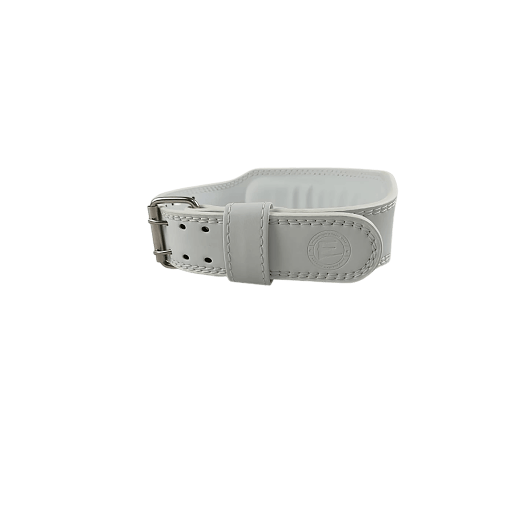 White Leather Powerlifting Belt