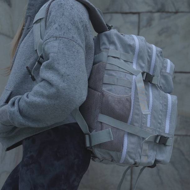 45L Gray Backpack with Cupholders