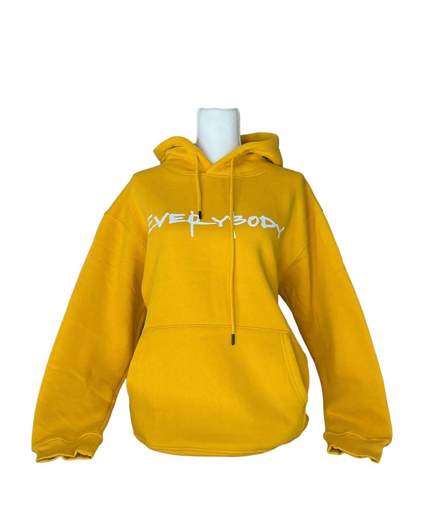 yellow unisex hoodie gym 